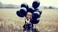 Children Balloons sitting fields