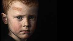 Children black background portraits bandaids