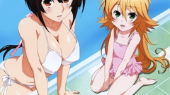 Children brunettes blondes water