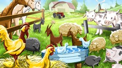 Children Chickens Horses Cows pigs farming Goats farms