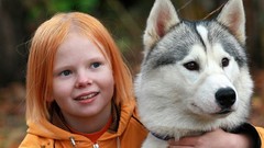 Children Dogs Friends faces