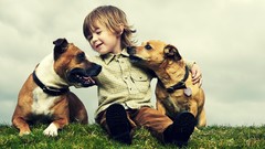 Children Dogs laughing