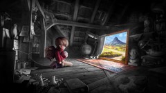 Children fantasy art selective coloring