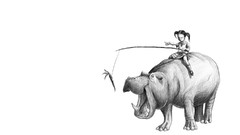 Children hippopotamus charcoal