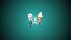 Children lightbulb ice cream funny minimalistic