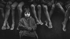 Children Misery poor grayscale Pedro Luis Raota