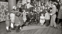 Children santa vintage monochrome USA historic