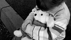Children teddy bears grayscale