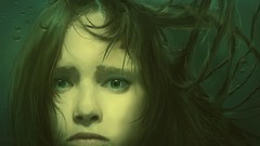 Children underwater faces artwork