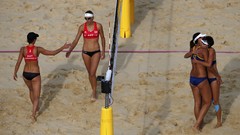 China Austria volleyball bikini chen beach volleyball Doris 