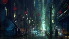 China Portuguese buildings streets cityscapes artwork digital 