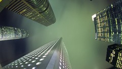 China Skyscrapers Hong Kong City Lights