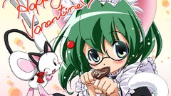 Chocolate Anime anime girls maids green hair galge meganekko