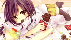 Chocolate candy purple hair