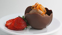 Chocolate ice cream strawberries