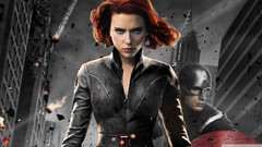 Chris Evans Scarlett Johansson superheroes captain america 