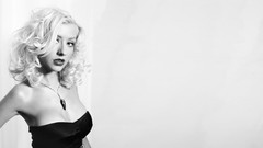 Christina Aguilera monochrome cleavage