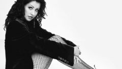 Christina Aguilera pantyhose monochrome
