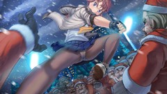 Christmas Anime anime girls brunettes pantyhose seifuku 