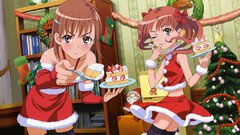 Christmas Anime anime girls misaka mikoto shirai kuroko toaru 