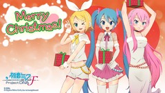 Christmas anime girls hatsune miku vocaloid megurine luka 