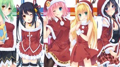 Christmas anime girls Santa