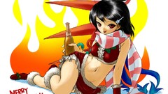 Christmas anime girls touhou houjuu nue video games soft shading