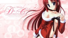 Christmas Anime long hair anime girls blue eyes