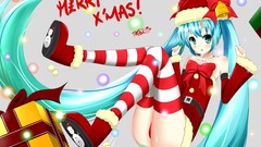 Christmas Anime Manga hatsune miku vocaloid striped legwear