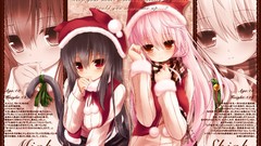 Christmas Anime pink hair anime girls animal ears shia