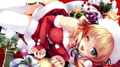 Christmas Bells hats Ribbons bows belts blondes smiling long 