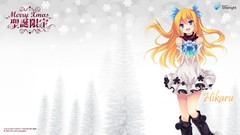 Christmas dress blondes long hair boots blue eyes open mouth 