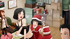 Christmas gate Anime anime girls short hair steins gate okabe 