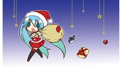 Christmas hatsune miku vocaloid twintails