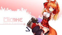 Christmas long hair anime girls brunettes animal ears purple 