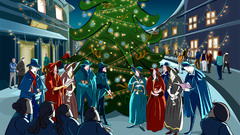 Christmas painting artwork tree