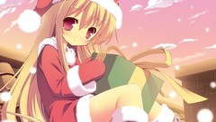 Christmas red eyes blondes anime girls Christmas outfits