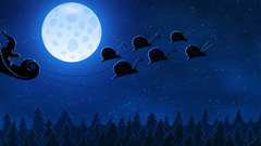 Christmas santa flying