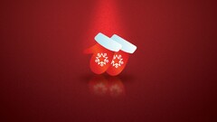 Christmas Simple Background gloves red background