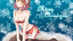 Christmas stockings skirts anime girls thigh highs
