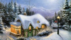 Christmas Thomas Kinkade cottage