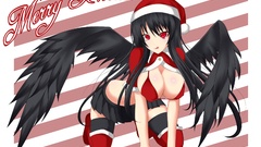 Christmas wings hats red eyes tongue stripes skirts long hair 