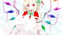 Christmas wings hats vampire red eyes blondes long hair touhou 