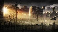 Churches heavy rain cemetery