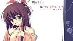 Cigarettes anime girls green eyes brunettes boobs Simple 