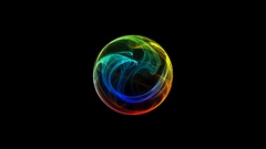 Circles rainbows black background