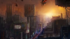 Cities artwork fantasy art futuristic Christian Quinot