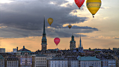 Cities hot air balloons
