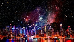 Cities new york city galaxies outer space