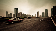 City Car road motion blur vehicle cityscape long exposure